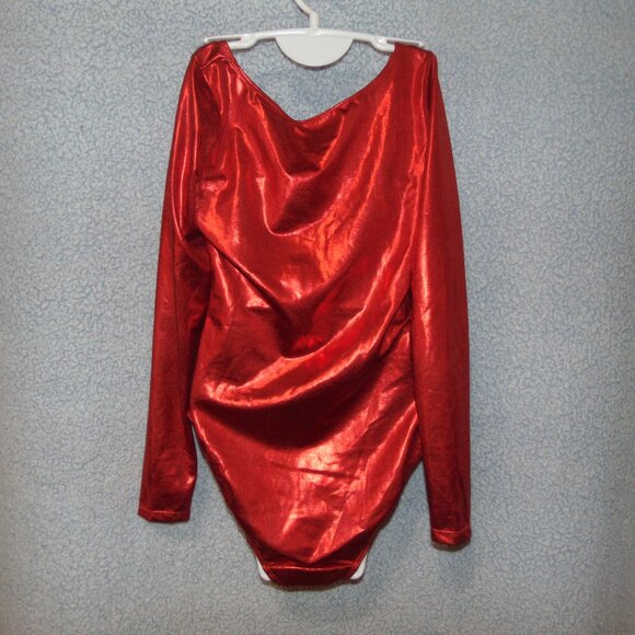 Spirit Shiny Red Long Sleeve Leotard S - Picture 3 of 6